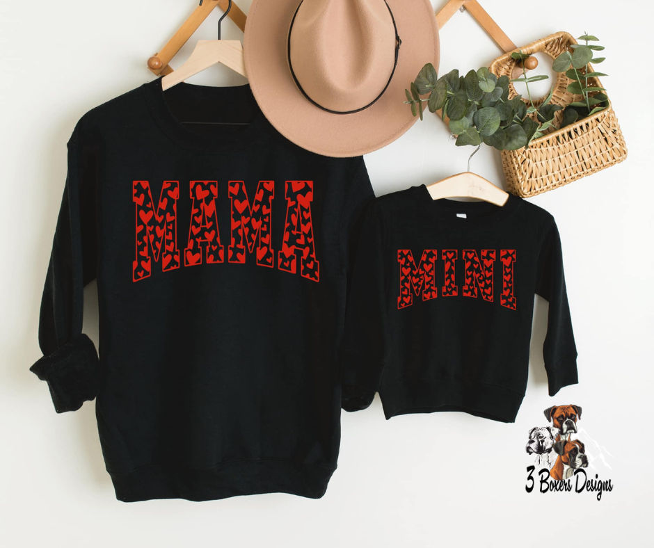 Mama Hearts Oversized (Red Ink)