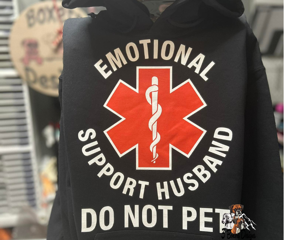 Emotional Support Husband- Black Hoodie B30