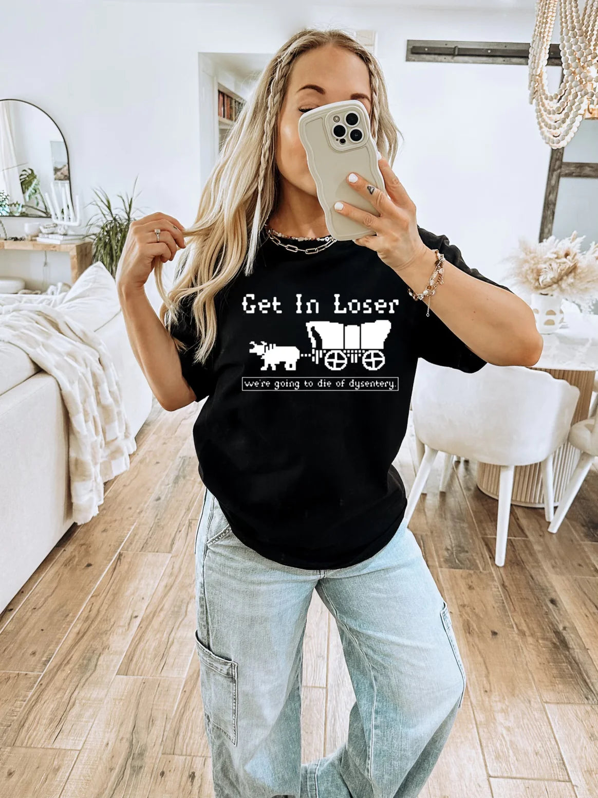 Get In Loser- White Writing