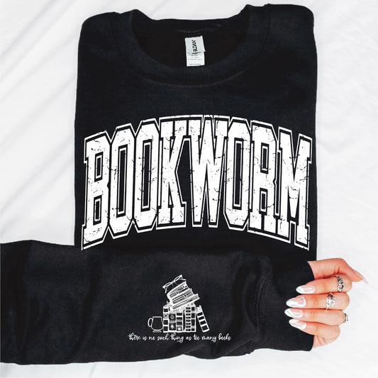 Bookworm Oversized With Sleeve Accent (White Ink)