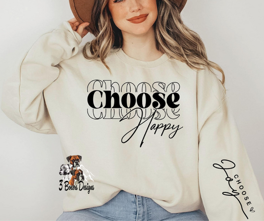 Choose Happy Choose Joy Sleeve Accent (Black Ink)