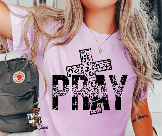 Pray Cross (Black Ink)