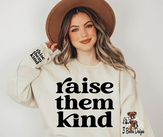 Retro Raise Them Kind With Sleeve Accent (Black Ink)