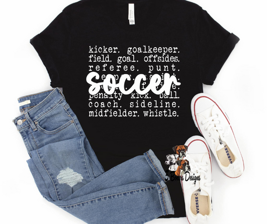 Soccer Words Oversized (White Ink)