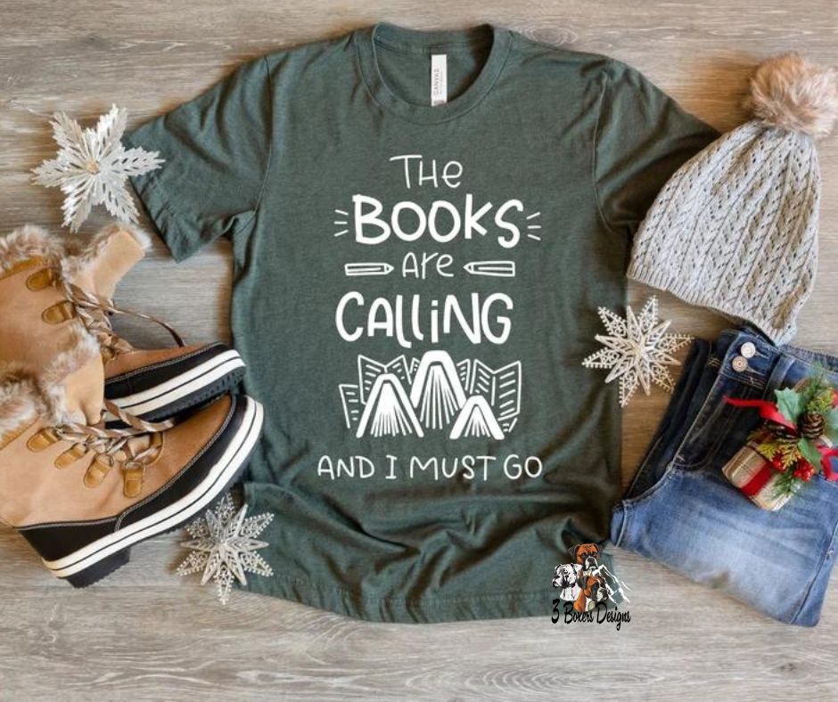 Books Are Calling And I Must Go (White writing) – 3 Boxers Designs