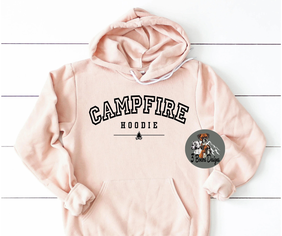 Campfire hoodie (Black writing)