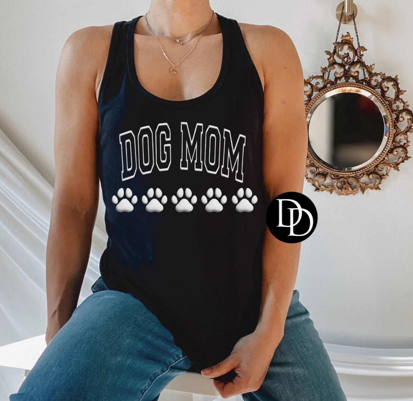 Dog Mom W/ Paw Prints