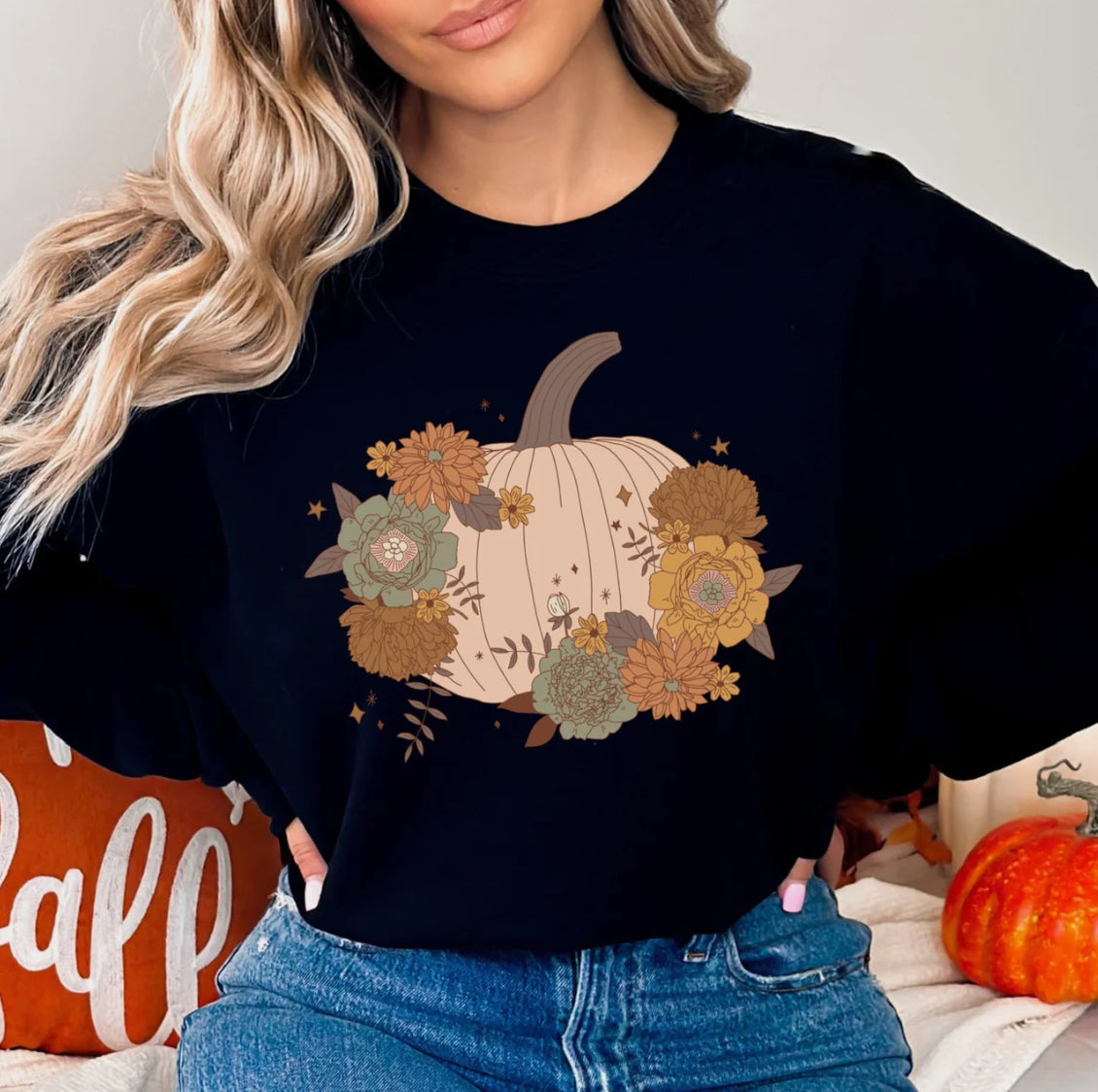 Neutrals Pumpkin Floral